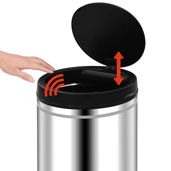 vidaXL affaldsspand med sensor 60 l rustfrit stål