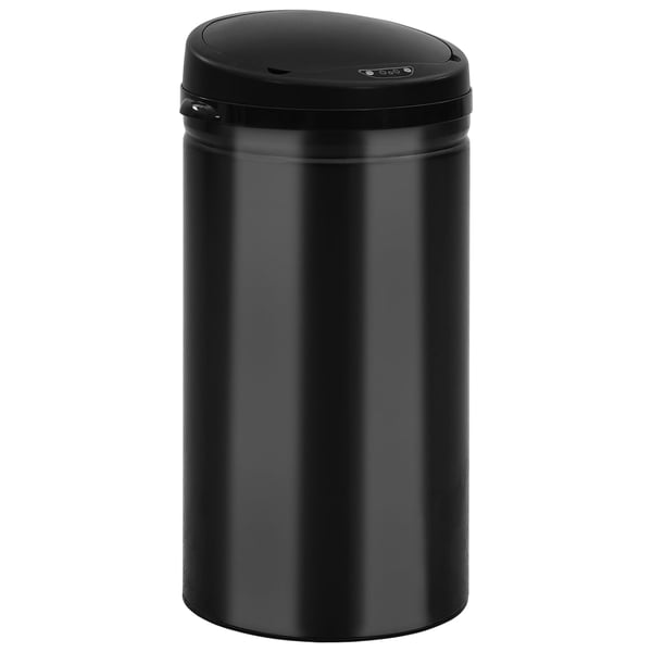 vidaXL affaldsspand med sensor 50 l kulstofstål sort