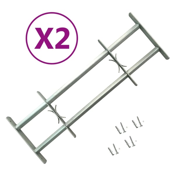 vidaXL Justerbare vindusgitter 2 stk 700-1050 mm