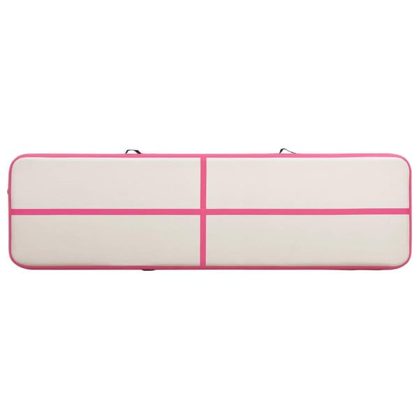 vidaXL Oppblåsbar gymnastikkmatte med pumpe 700x100x15 cm PVC rosa