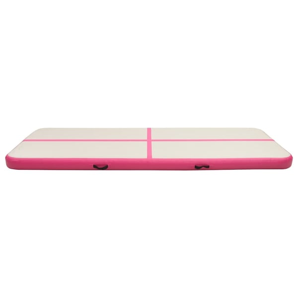vidaXL Oppblåsbar gymnastikkmatte med pumpe 500x100x15 cm PVC rosa