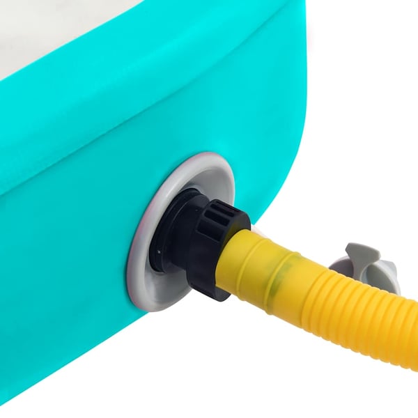 vidaXL Oppblåsbar gymnastikkmatte med pumpe 600x100x15 cm PVC grønn