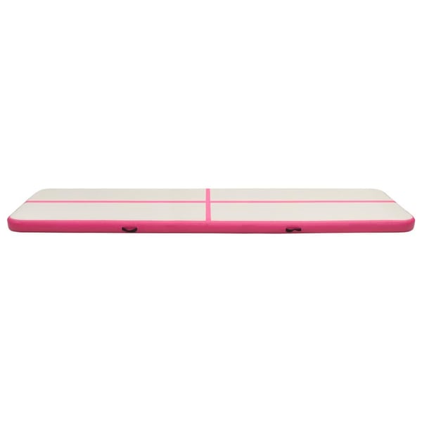 vidaXL Oppblåsbar gymnastikkmatte med pumpe 800x100x20 cm PVC rosa