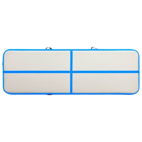 vidaXL Oppblåsbar gymnastikkmatte med pumpe 400x100x15 cm PVC blå