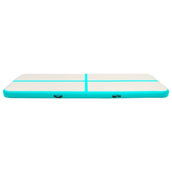 vidaXL Oppblåsbar gymnastikkmatte med pumpe 400x100x15 cm PVC grønn