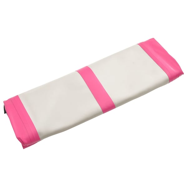 vidaXL Oppblåsbar gymnastikkmatte med pumpe 600x100x15 cm PVC rosa