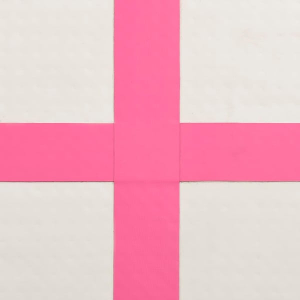 vidaXL Oppblåsbar gymnastikkmatte med pumpe 600x100x20 cm PVC rosa