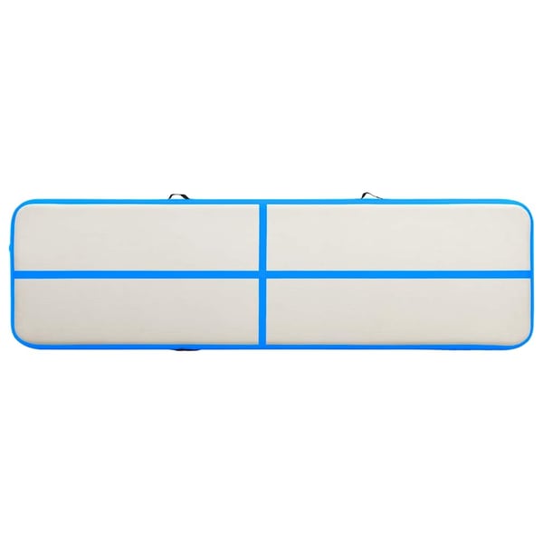 vidaXL Oppblåsbar gymnastikkmatte med pumpe 800x100x15 cm PVC blå