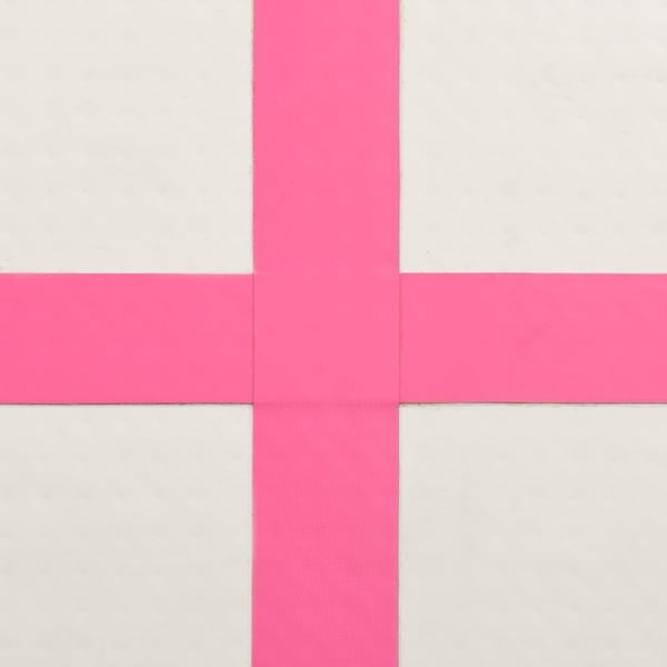 vidaXL Oppblåsbar gymnastikkmatte med pumpe 400x100x15 cm PVC rosa