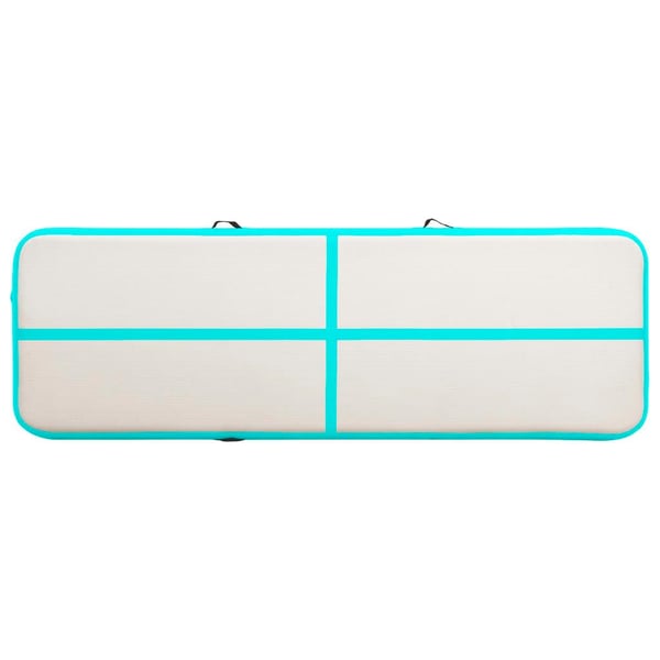 vidaXL Oppblåsbar gymnastikkmatte med pumpe 500x100x15 cm PVC grønn