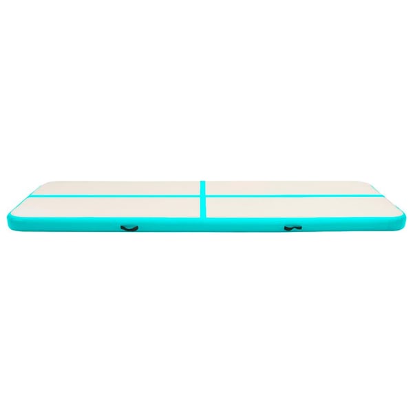 vidaXL Oppblåsbar gymnastikkmatte med pumpe 600x100x20 cm PVC grønn
