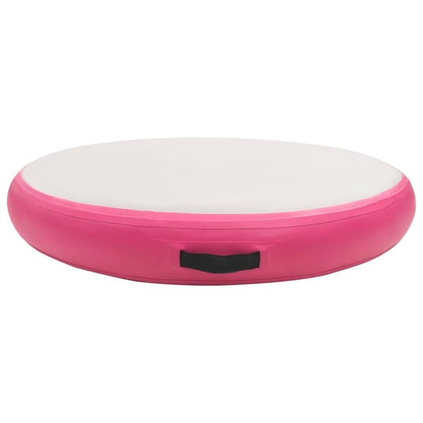 vidaXL Oppblåsbar gymnastikkmatte med pumpe 100x100x10 cm PVC rosa