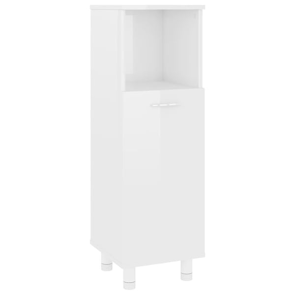 vidaXL badeværelsesskab 30x30x95 cm spånplade hvid højglans