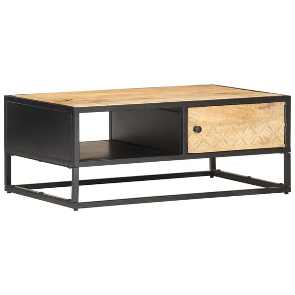 vidaXL Sofabord med utskåret dør 90x55x36 cm grovt mangotre change2