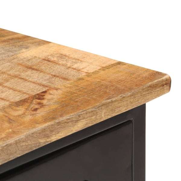 vidaXL skænk 110x30x65 cm massivt ru mangotræ og stål