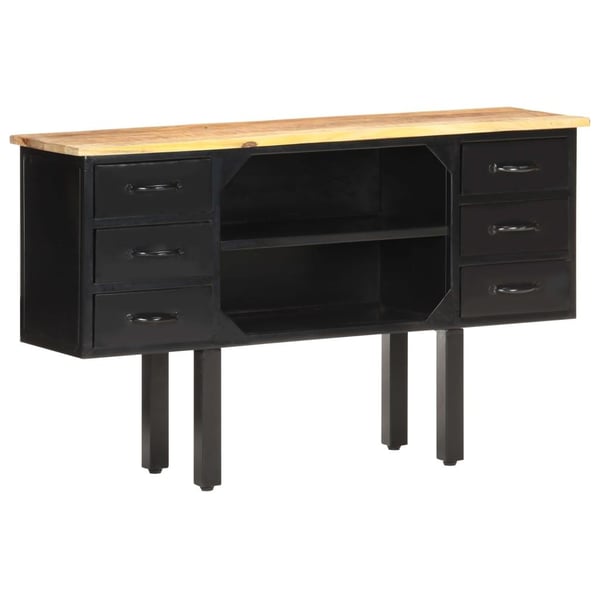 vidaXL skænk 110x30x65 cm massivt ru mangotræ og stål