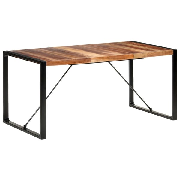 vidaXL spisebord 160x80x75 cm massivt træ med sheeshamfinish