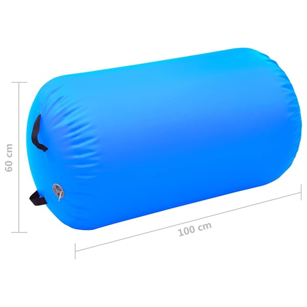 vidaXL Oppblåsbar gymnastikkrull med pumpe 100x60 cm PVC blå