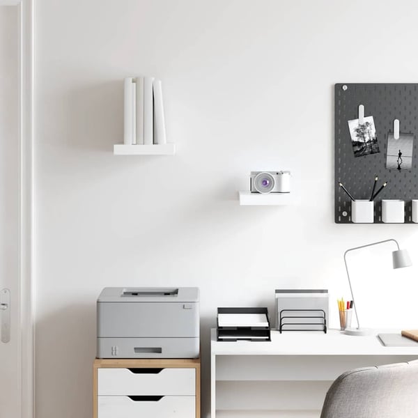 vidaXL væghylder 2 stk. 23x23,5x3,8 cm MDF hvid højglans