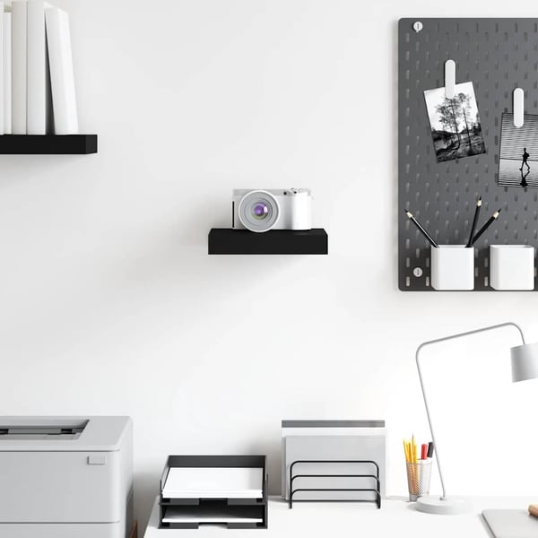 vidaXL Flytende vegghylle svart 23x23,5x3,8 cm MDF