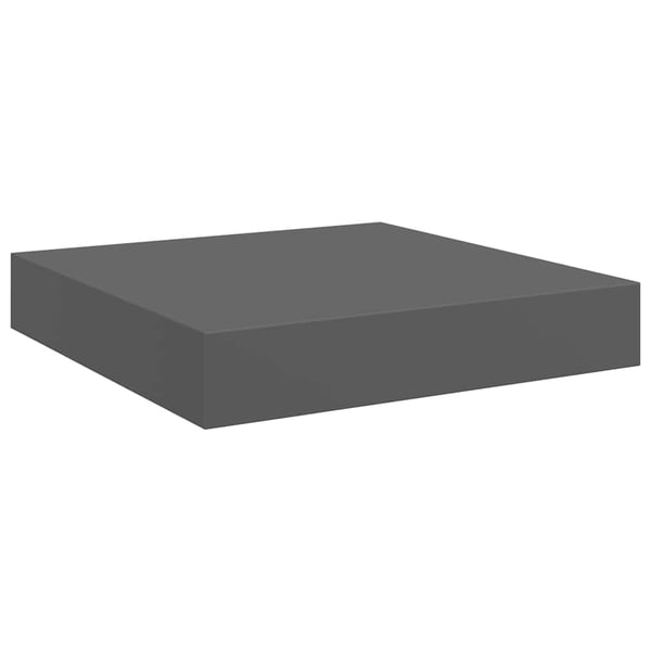 vidaXL svævehylde 23x23x3,8 cm MDF grå højglans