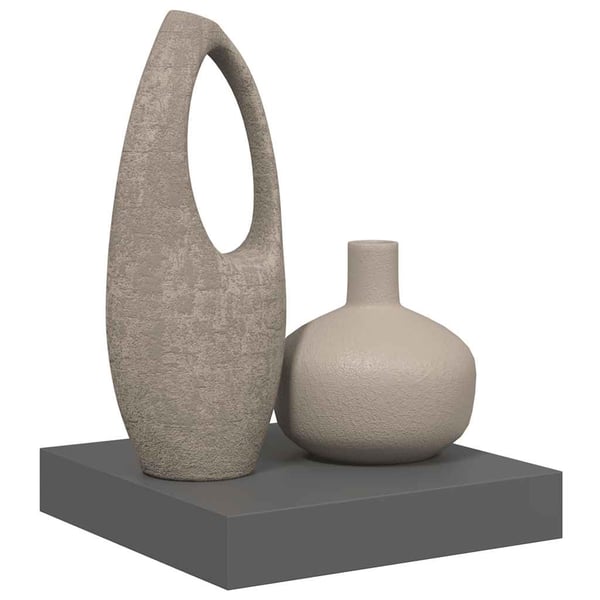 vidaXL svævehylde 23x23x3,8 cm MDF grå højglans
