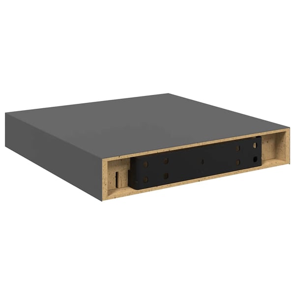 vidaXL Flytende vegghyller 2 stk høyglans grå 23x23,5x3,8 cm MDF