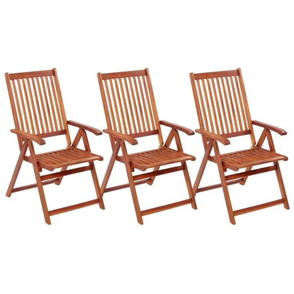 vidaXL Klappstoler 3 stk heltre akasie