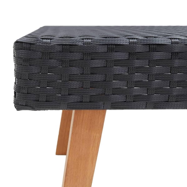 vidaXL udendørs sofabord polyrattan sort