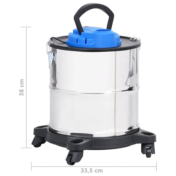 vidaXL Askestøvsuger med HEPA-filter 1200 W 20 L rustfritt stål