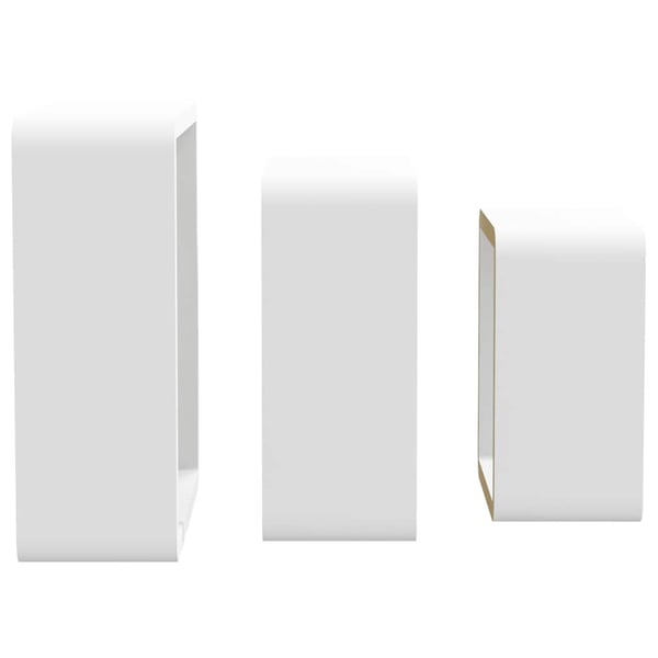 vidaXL Vegghyller kubeformet 3 stk MDF hvit