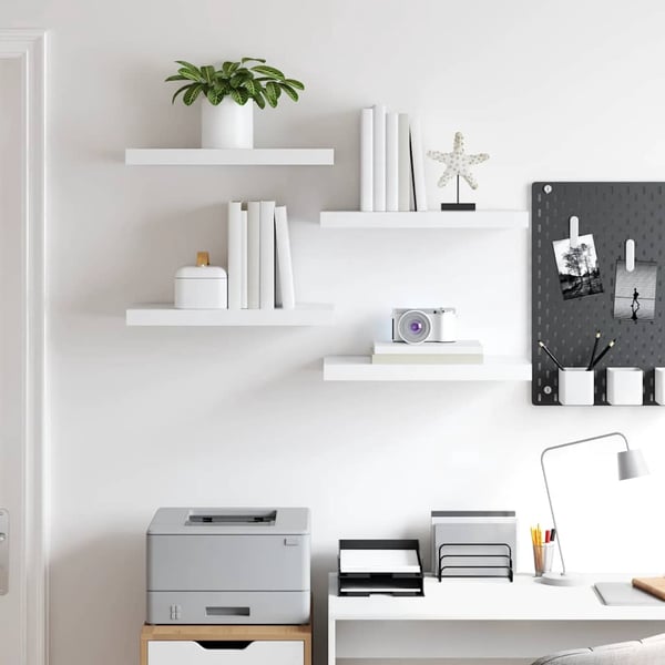 vidaXL Flytende vegghyller 4 stk hvit 50x23x3,8 cm MDF