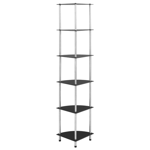 vidaXL reol med 6 hylder 30x30x160 cm hærdet glas