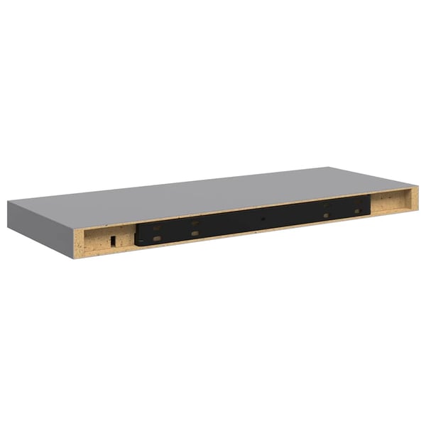 vidaXL Flytende vegghyller 2 stk grå 60x23,5x3,8 cm MDF