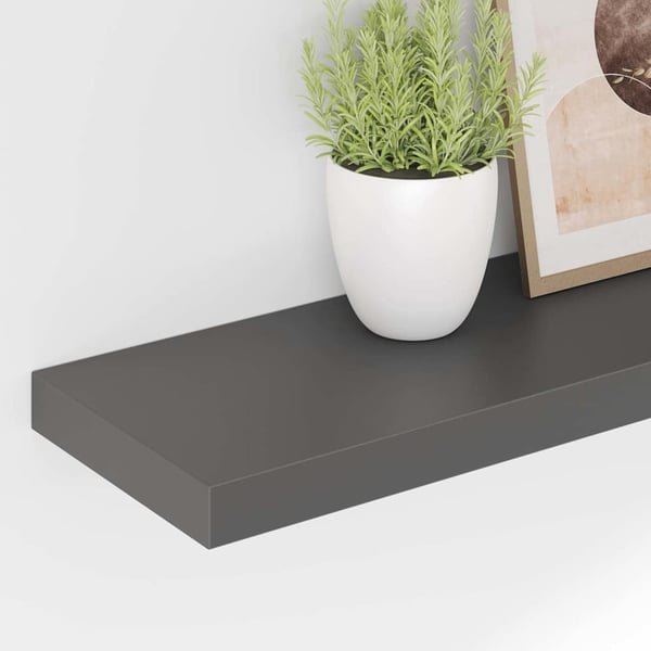 vidaXL væghylder 4 stk. 90x23,5x3,8 cm MDF grå højglans