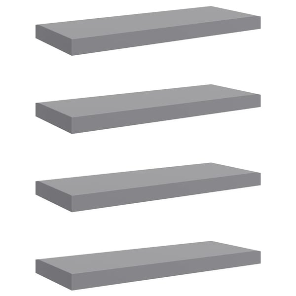 vidaXL væghylder 4 stk. 60x23,5x3,8 cm MDF grå