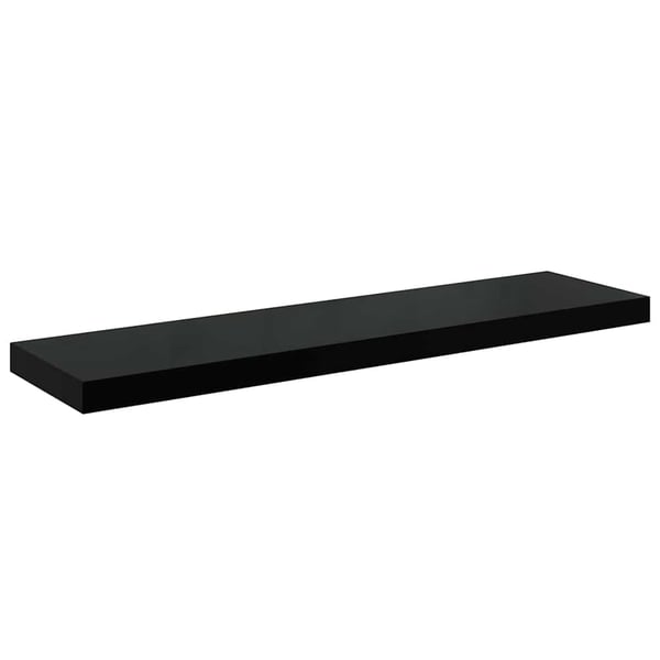 vidaXL Svävande vägghylla svart högglans 90x23,5x3,8 cm MDF