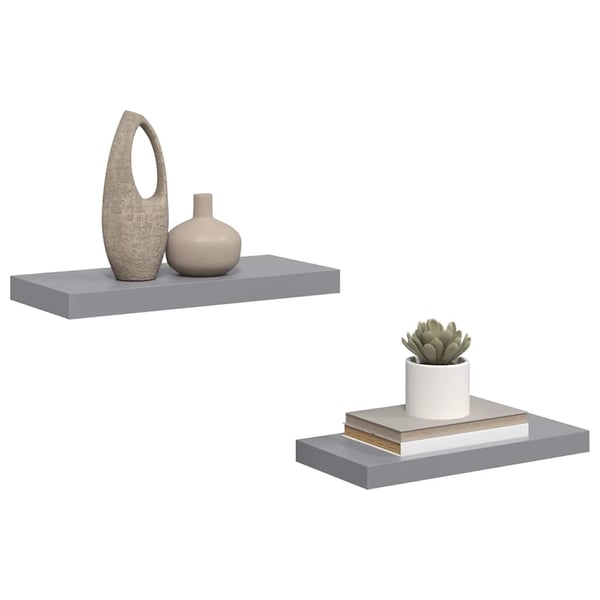 vidaXL væghylder 2 stk. 50x23x3,8 cm MDF grå