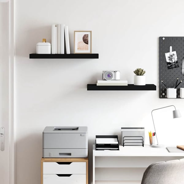 vidaXL væghylder 2 stk. 60x23,5x3,8 cm MDF sort