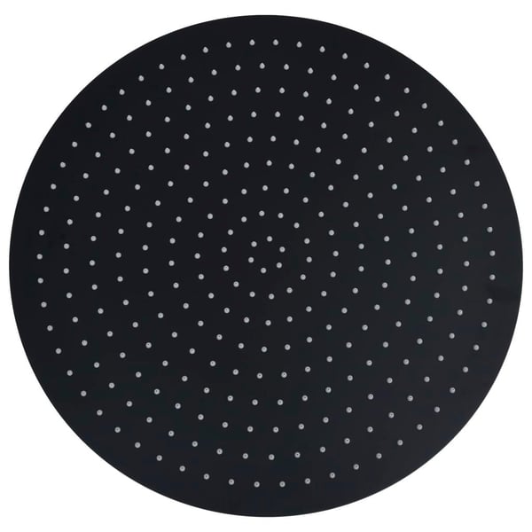vidaXL regnbrusehoved 50 cm rustfrit stål rund sort