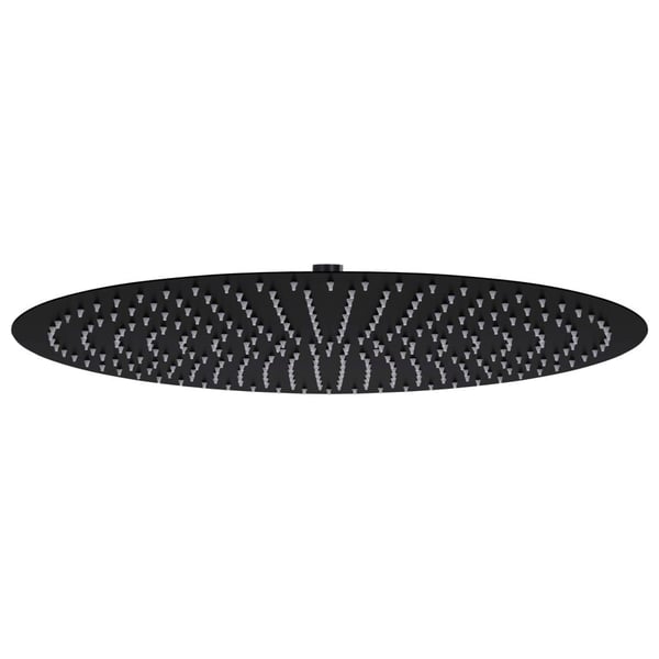 vidaXL Regndusjhode rustfritt stål 50 cm rund svart