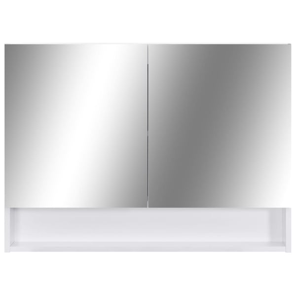 vidaXL Speilskap med LED hvit 80x15x60 cm MDF
