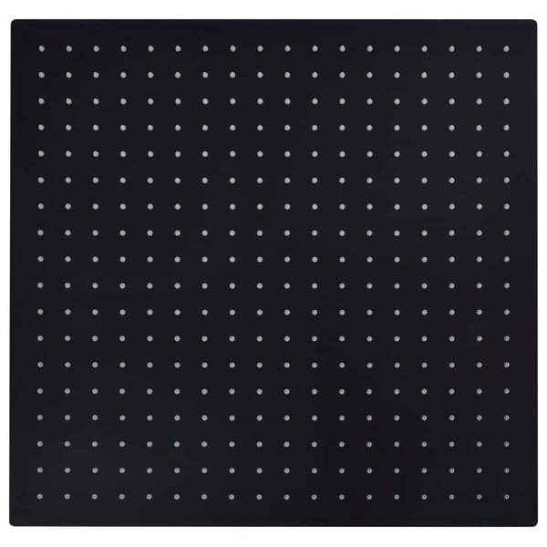 vidaXL regnbrusehoved 50x50 cm rustfrit stål firkantet sort