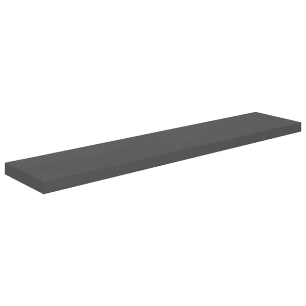 vidaXL væghylde 120x23,5x3,8 cm MDF grå højglans