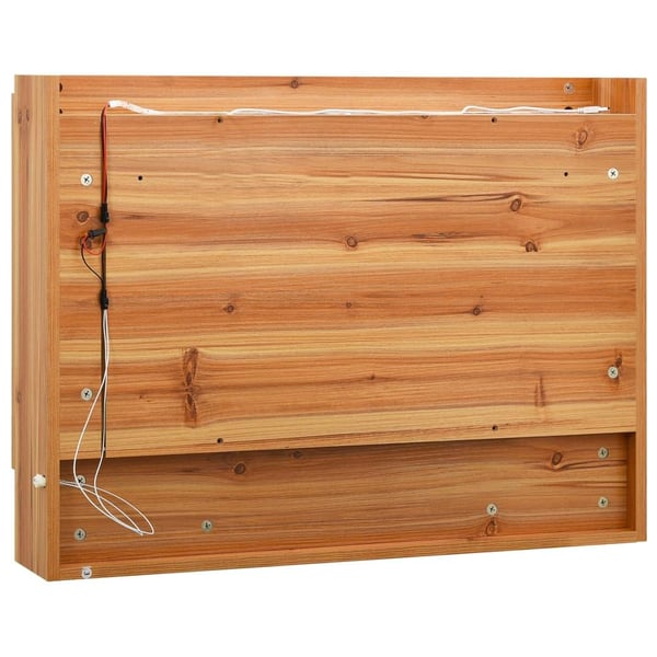 vidaXL badeværelsesskab med spejl + LED 80x15x60 cm MDF egetræsfarvet