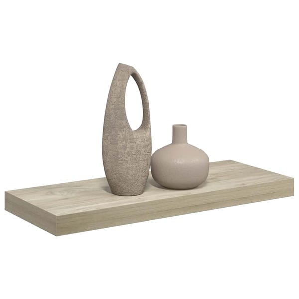 vidaXL væghylde 60x23,5x3,8 cm MDF egetræsfarve