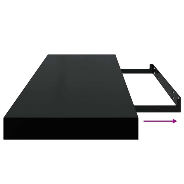 vidaXL Flytende vegghylle svart 80x23,5x3,8 cm MDF
