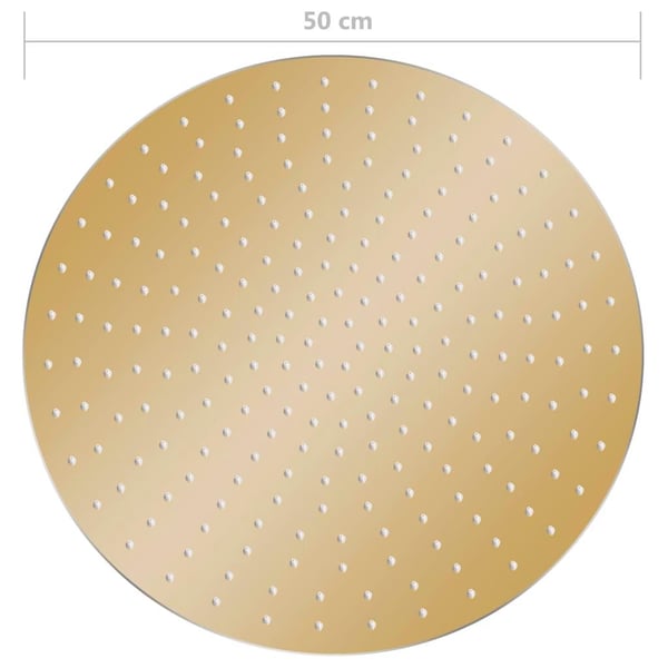 vidaXL regnbrusehoved 50 cm rund rustfrit stål guldfarvet
