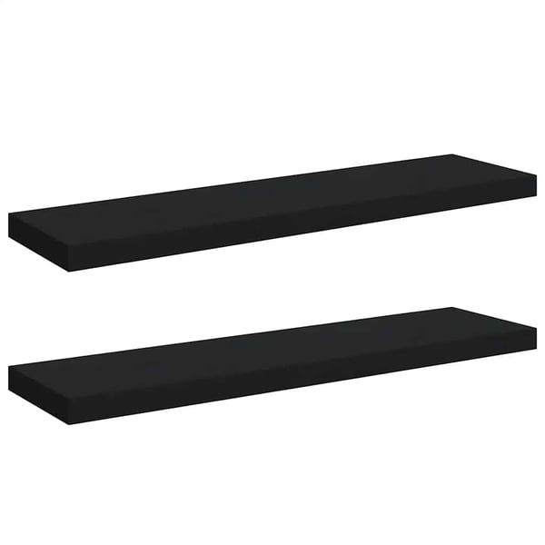 vidaXL Kelluvat seinähyllyt 2 kpl musta 90x23,5x3,8 cm MDF