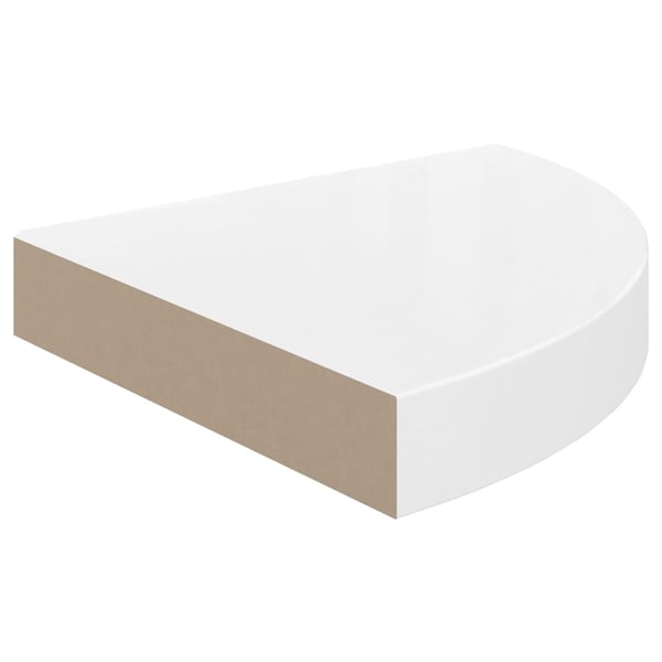 vidaXL Flytende hjørnehylle høyglans hvit 25x25x3,8 cm MDF